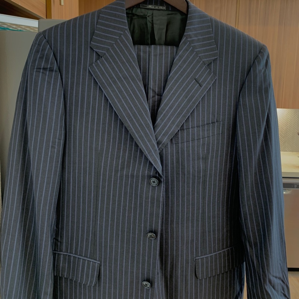 Corneliani Three-Button Pinstripe Suit with Pants